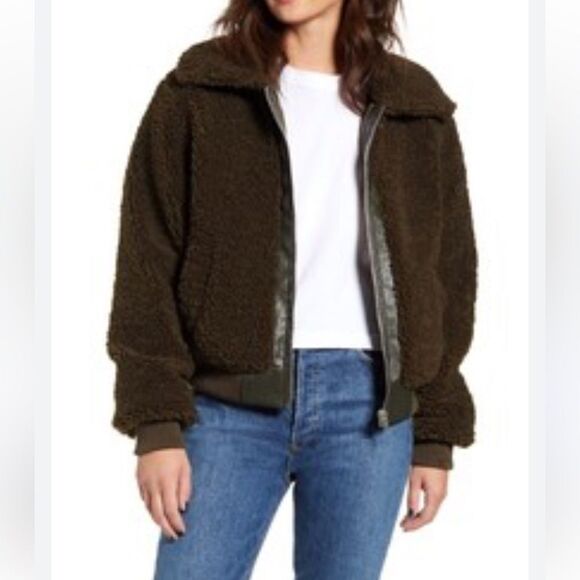 Blank NYC BROWN SHERPA JACKET LARGE - Picture 1 of 8